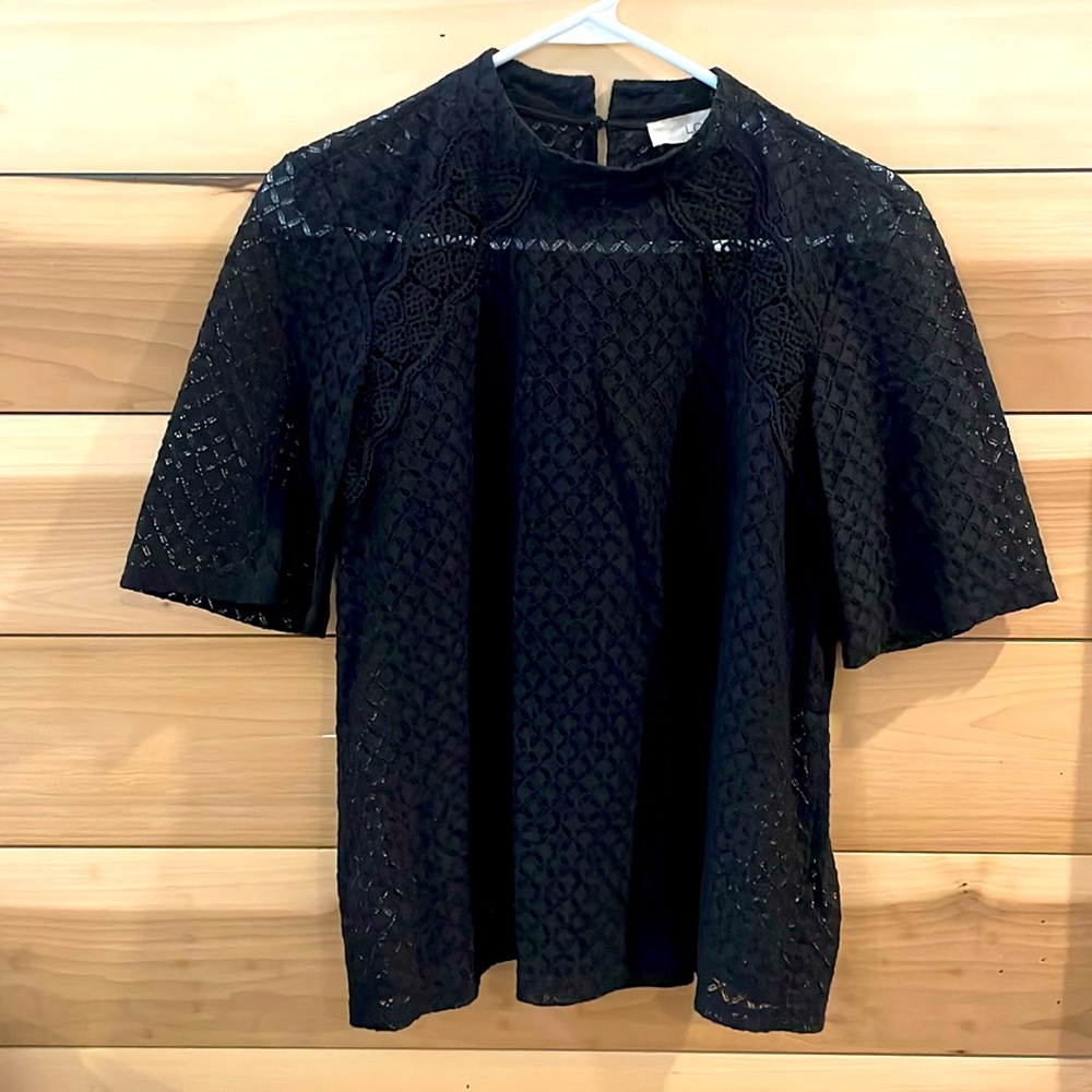 Ann Taylor Loft Black Lace Top